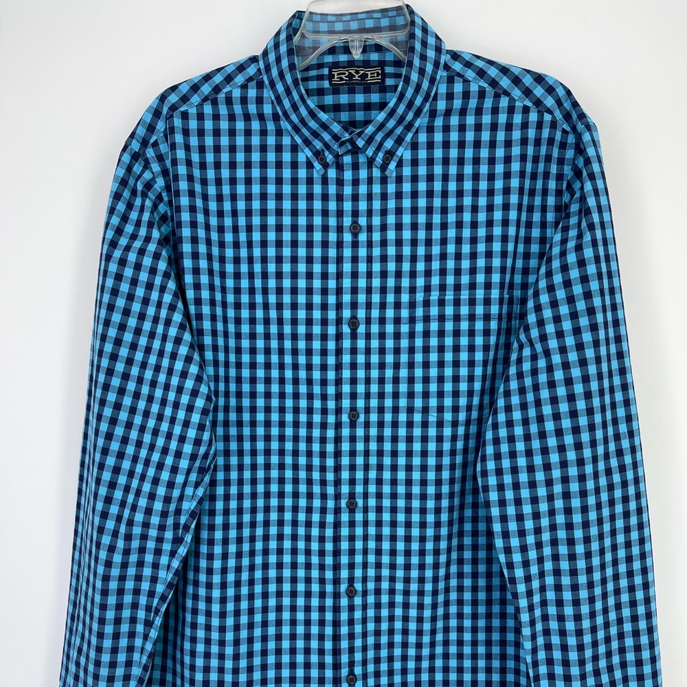 Rye By Hawker Rye Men's XL Turquoise Long Sleeve Button Shirt Casual Preppy